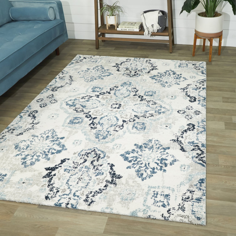 Red Barrel Studio® Neale Oriental Gray/Blue Area Rug & Reviews Wayfair